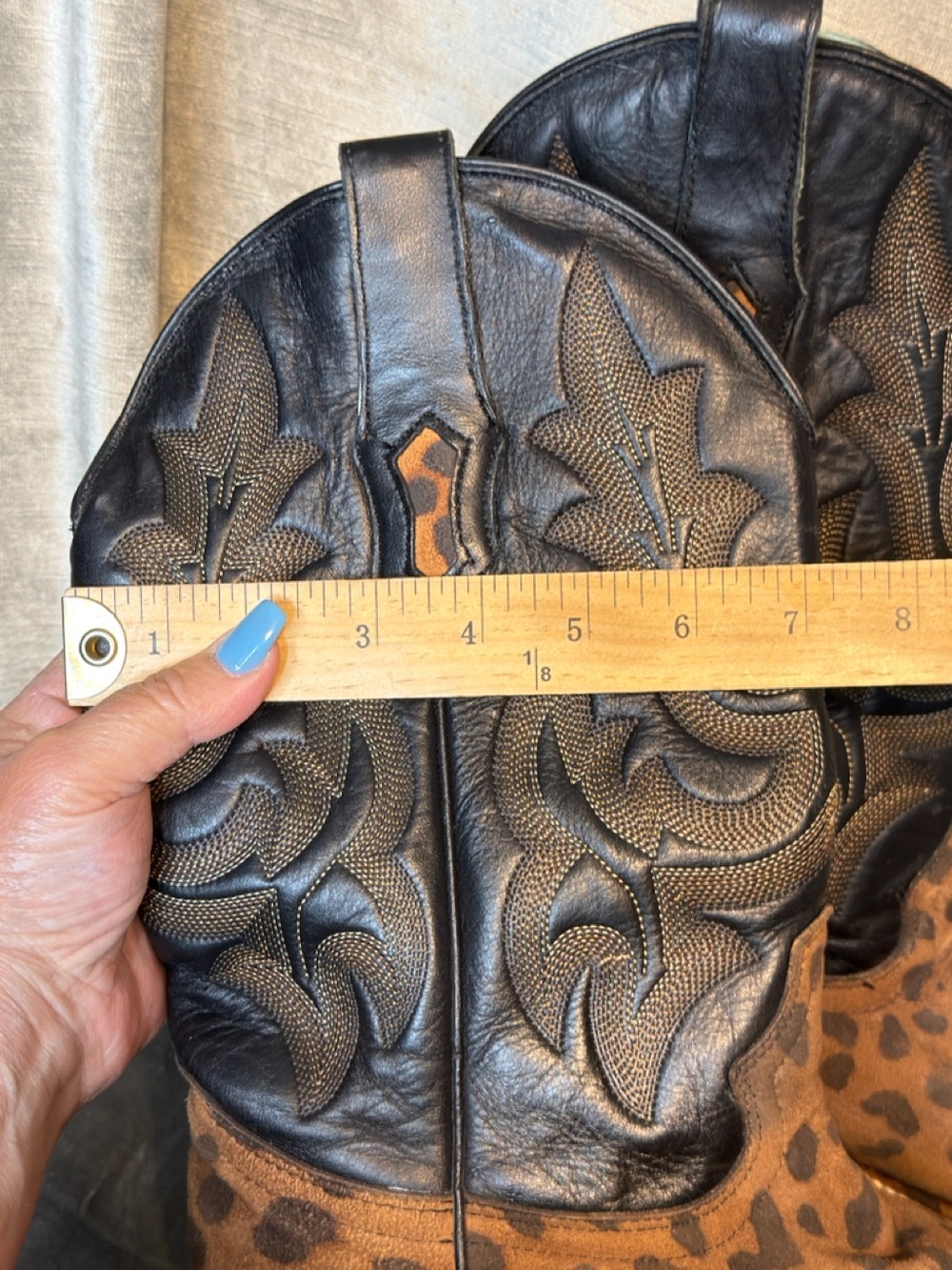 Corral Women's Leopard Print Black/Camel Square Toe Western Boots. Size 9 - Picture 11 of 11